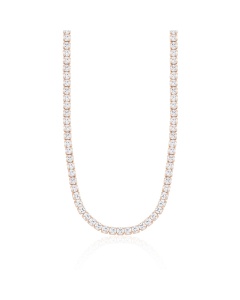 Bold Tennis Necklace Rose Gold Plated
