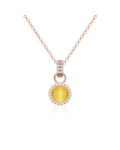 Honey Drop Cat Eye Necklace Set Rose Gold plated 
