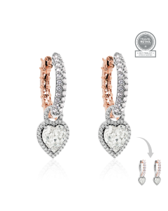 Two - Side Heart Charm Earrings