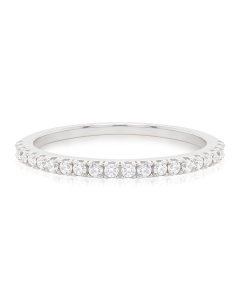 Petite Pavé Stacking Ring Rhodium plated