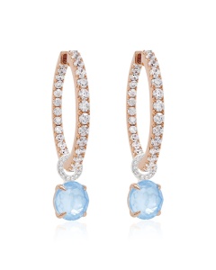 Sparkling Milky Charm & Infinity  Earring set Rose Gold-plated Sky Ignite