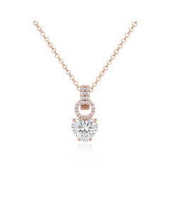 Forever Heart Charm Necklace Set Rosé Gold-Plated Crystal