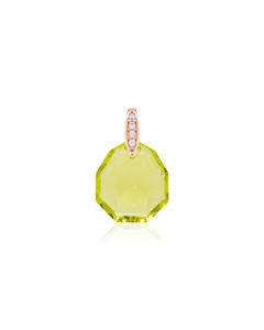 Pear Drop Pendant Rose gold-plated Citrus Green