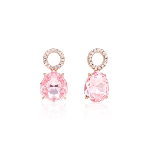 Sparkling Drop Earring Charms Rose gold-plated