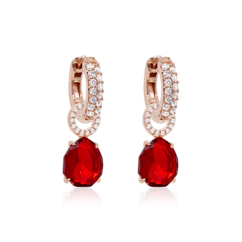 Classical Sparkling Drop Earring Set Rose gold-plated