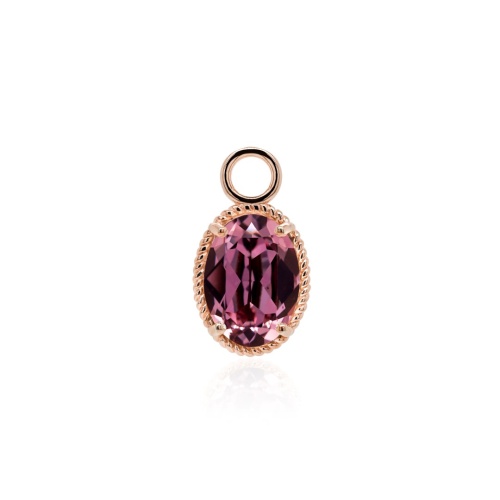Oval Fancy Stone Charm Antique Pink