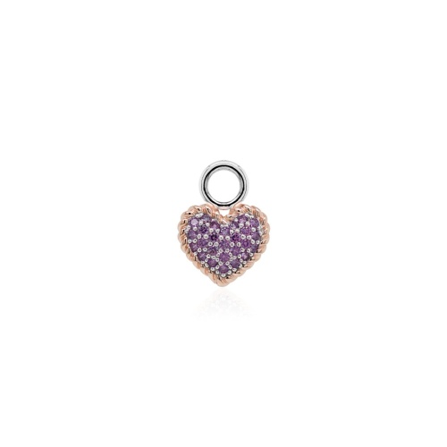 Pave Heart Charm Purple