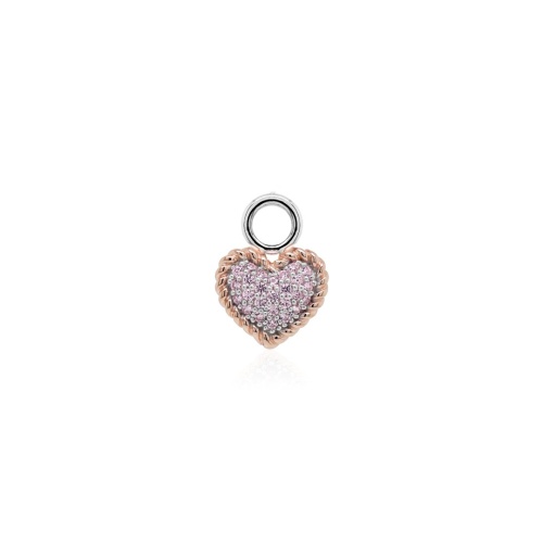 Pave Heart Charm Pink