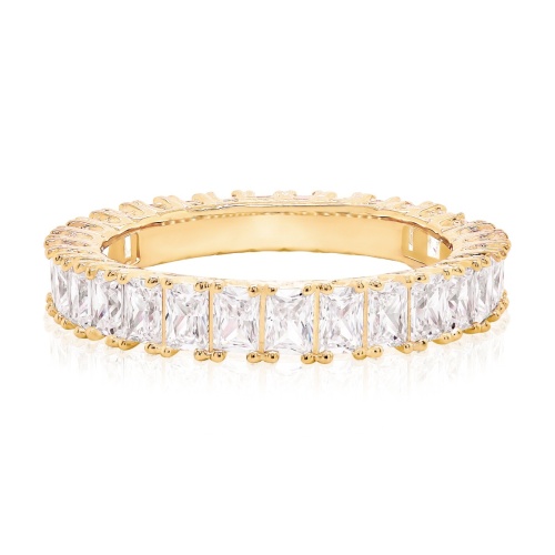 Queen Baguette Ring Yellow Gold-plated