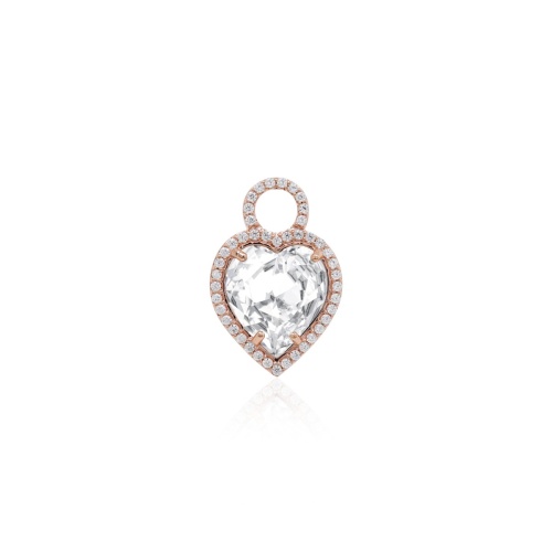 Pave Big Heart Crystal Rose Gold-plated