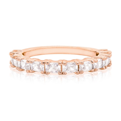 Infinity Baguette Ring Rose Gold-plated
