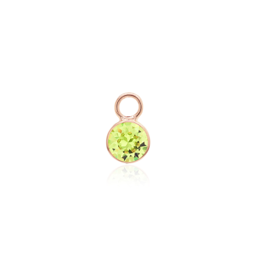 Earring Charm Rose gold-plated Citrus Green