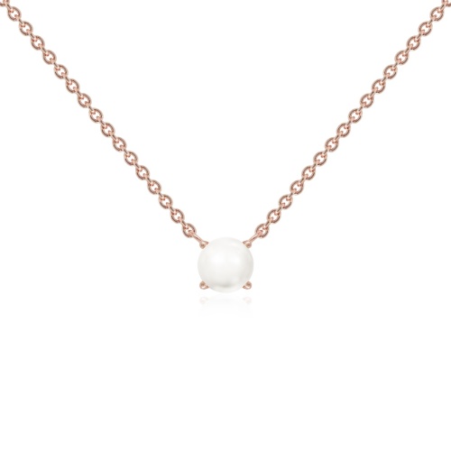 Freshwater Pearl necklace Rose-gold plated 6mm
