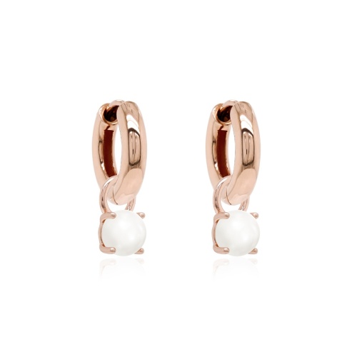 Classic Freshwater Pearl charm earring set 6mm Rose-gold plated