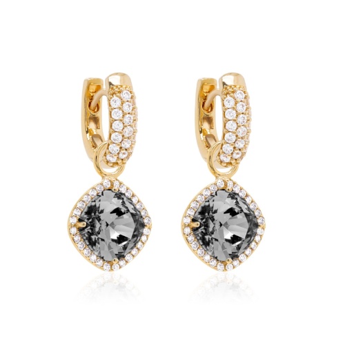 Fancy Stone Charm Earrings Yellow gold-plated