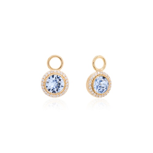 Earring Charms Yellow gold-plated Light Sapphire