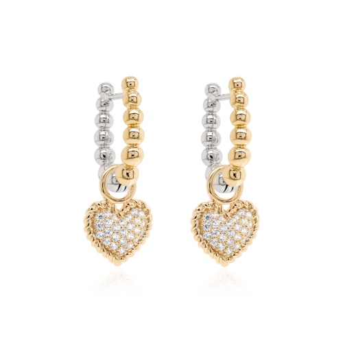 Bubbly Heart Earring Set Yellow gold-plated