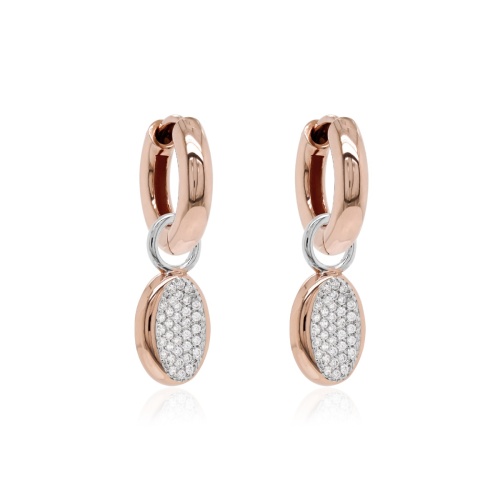 Classical Oval Pavé Earring Set Rose gold-plated