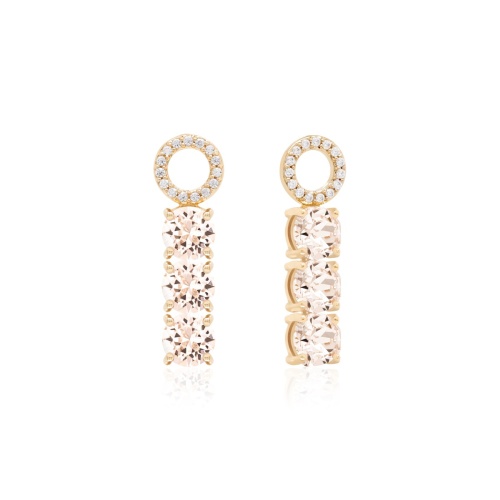 Tennis Trio Earring Charms Yellow gold-plated