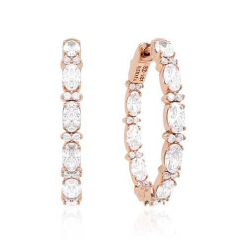 Oval Assembly Infinity Hoops Rose gold-plated