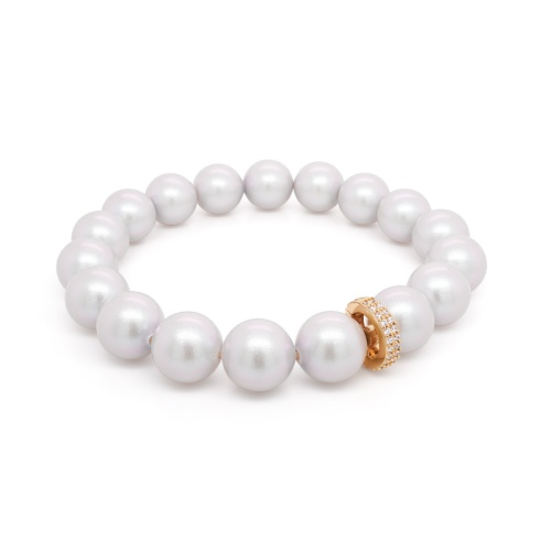 NDNW Pearl Bracelet Iridescent Grey Yellow gold-plated