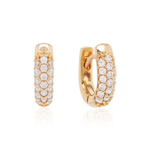 Sparkling Horse Shoe Base Earrings Yellow gold-plated