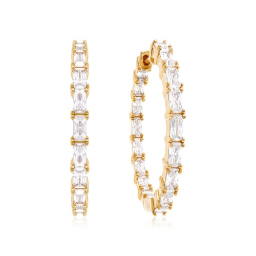 Crystal Infinity hoops Yellow gold-plated