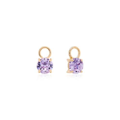 Earring Charms Mini Yellow gold-plated Lavender Delight