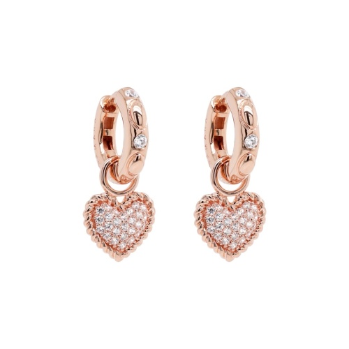 Pave Heart Charm Earrings