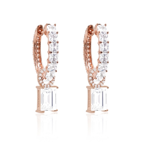 Baguette Charm Earrings Crystal