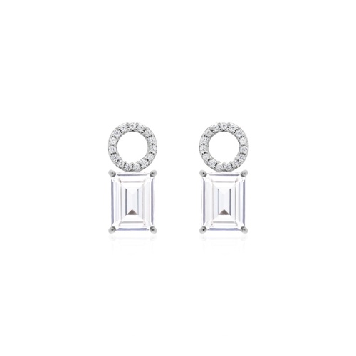 Baguette Earring Charms Crystal