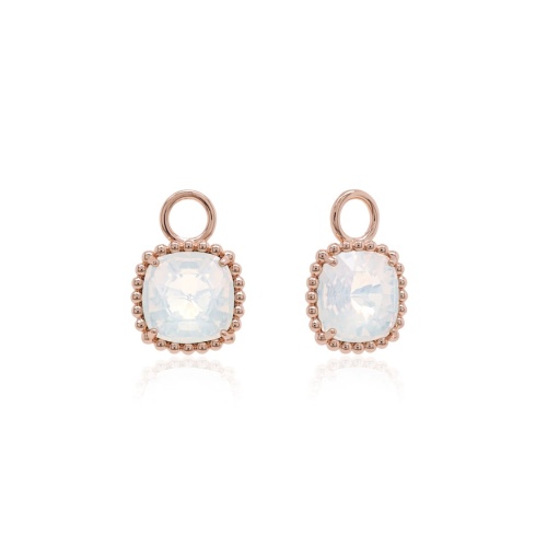 Earring charms White Opal
