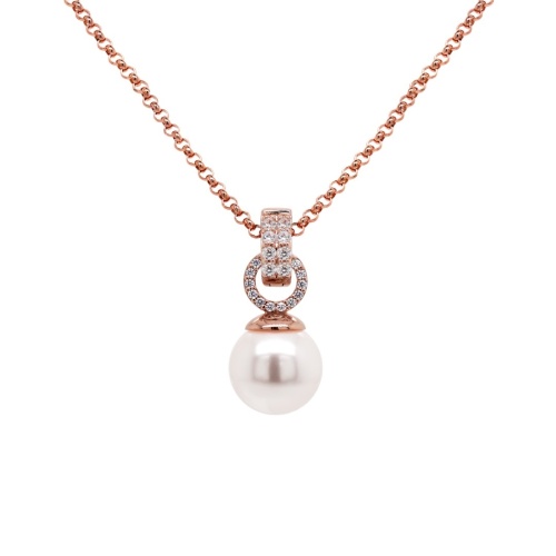 Sparkling Pearl Necklace Set 10mm