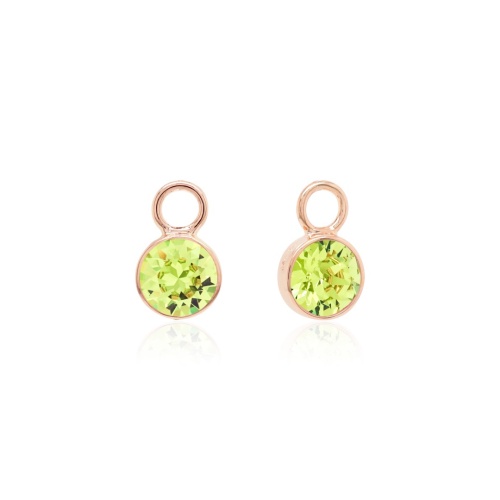 Earring Charms Rose gold-plated Citrus Green