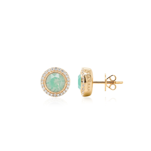 Stud Earrings Yellow gold-plated Pacific Opal