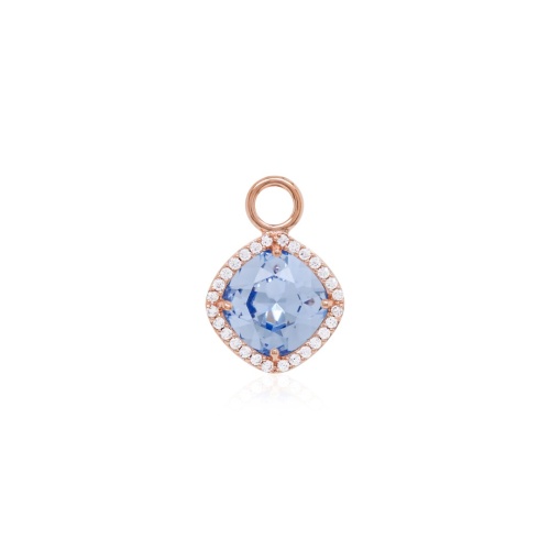 Fancy Stone Charm Light Sapphire Rose Gold-plated
