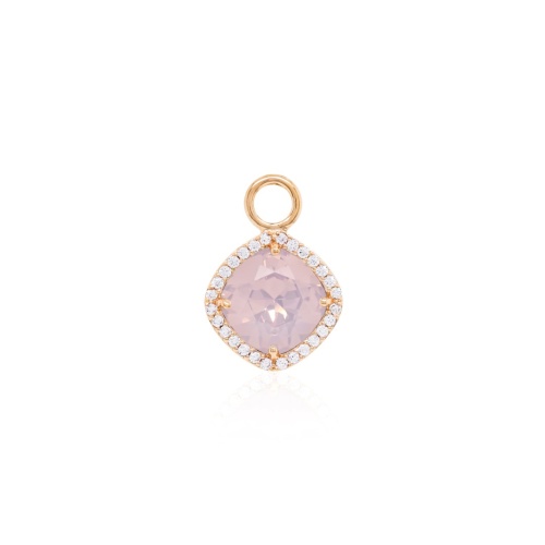 Fancy Stone Charm Rose Water Opal Yellow Gold-plated