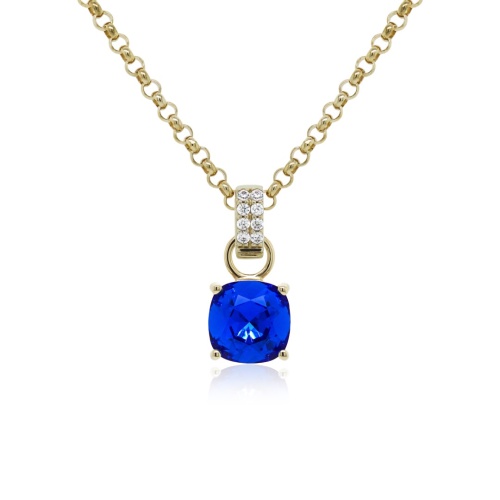 Fancy Stone Necklace Set  Royal gold-plated Royal Blue