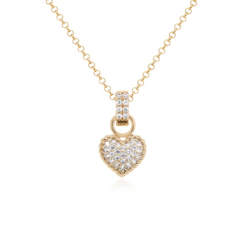 Pavé Charm Necklace Set Yellow gold-plated