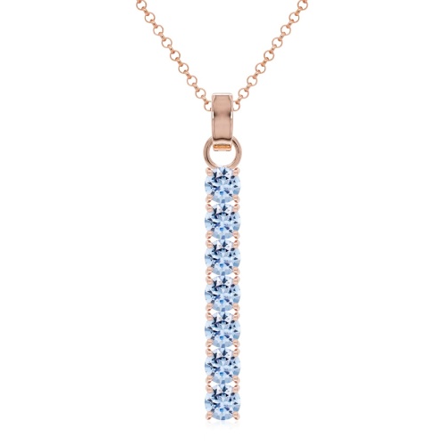 Tennis Charm Necklace Set Rose gold-plated