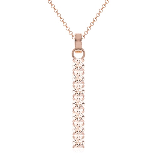Tennis Charm Necklace Set Rose gold-plated Lt Silk
