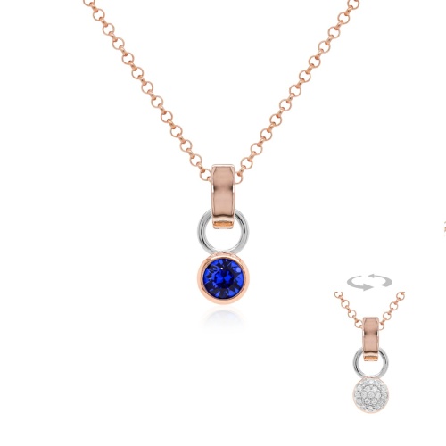 Tiny Necklace Set Crystal Rose gold-plated