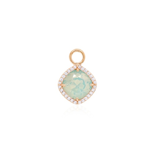 Fancy Stone Charm Chrysolite Opal Yellow Gold-plated