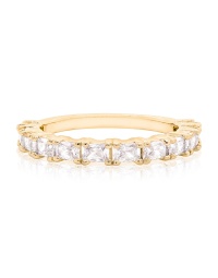 Infinity Baguette Ring Yellow Gold-plated