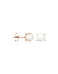 Classic Freshwater Pearl studs 8mm Rose-gold plated