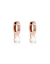Classic Freshwater Pearl charm earring set 6mm Rose-gold plated