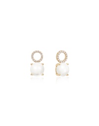 Sparkling Freshwater Pearl charms Yellow gold plated 8mm