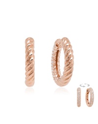 Knotty Two-sided Base earrings Rose-gold plated