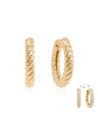 Knotty Two-sided Base earrings Yellow gold plated