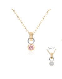 Tiny Necklace Set Fancy Morganite Yellow gold-plated